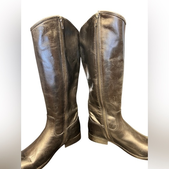 Frye 'Melissa Button' Leather Riding Boot Black Size 6 - Picture 5 of 6